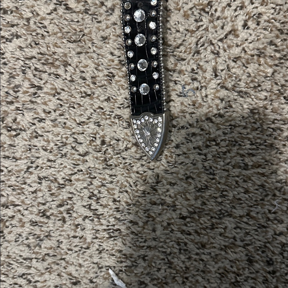 Black and Silver Rhinestone Belt - Picture 3 of 3